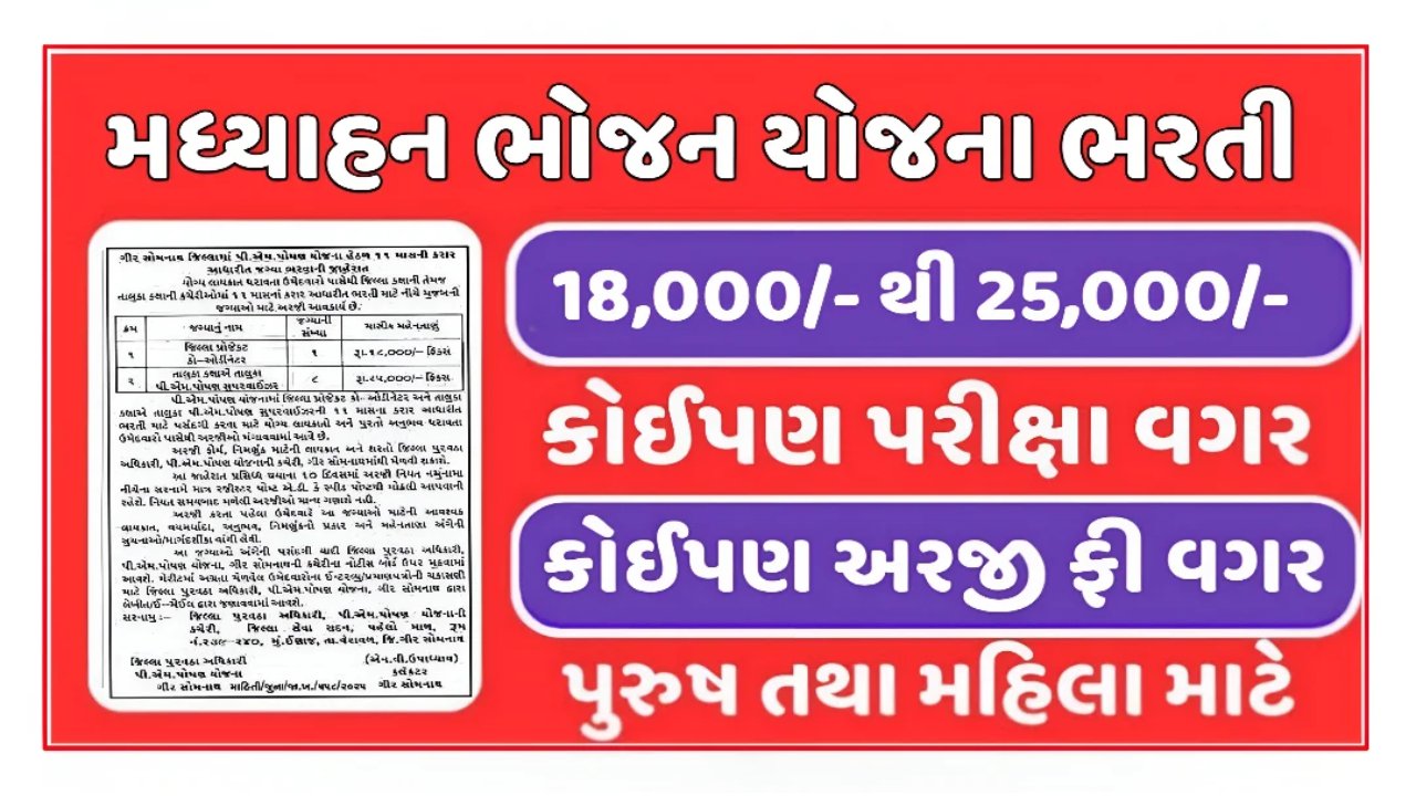 Poshan Yojana Recruitment 2025 Gir Somnath